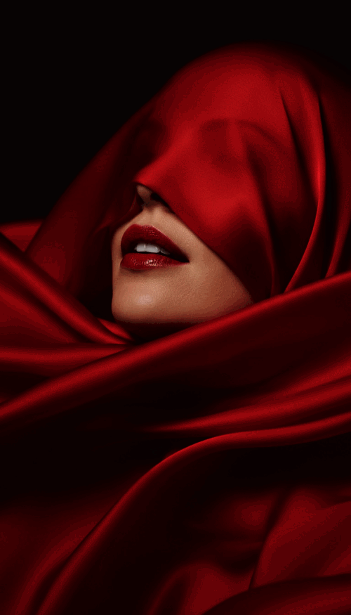 پارچه سرخ، لب‌های درخشان، چهره پنهان و درام