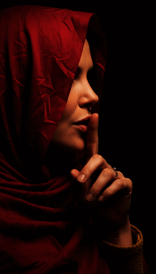 لحظه‌ای رازآلود، ژستی از سکوت و پنهان‌کاری
