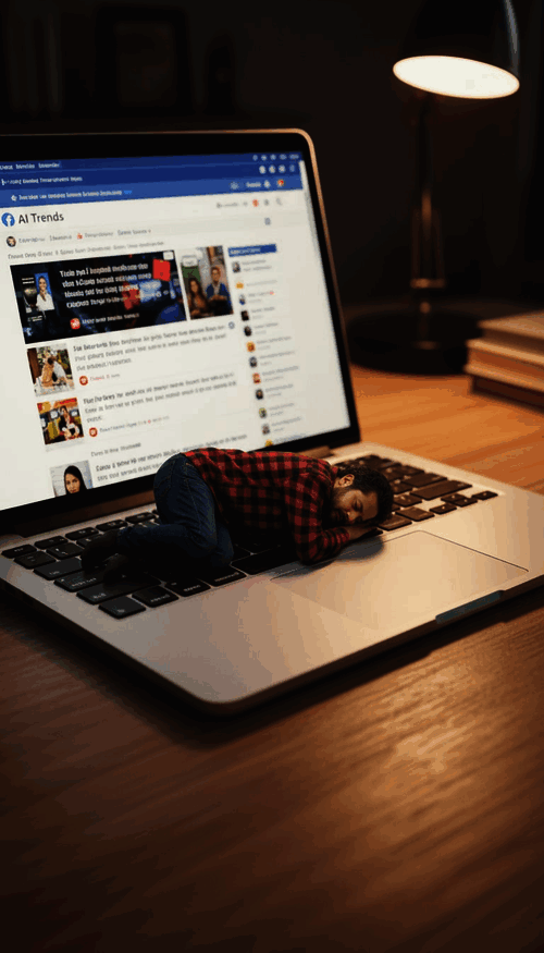 شخص کوچک روی کیبورد لپ‌تاپ